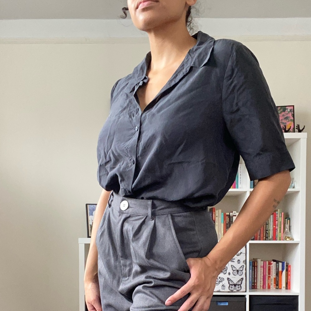 Nydj Statement 100% Silk Button Down - image 2